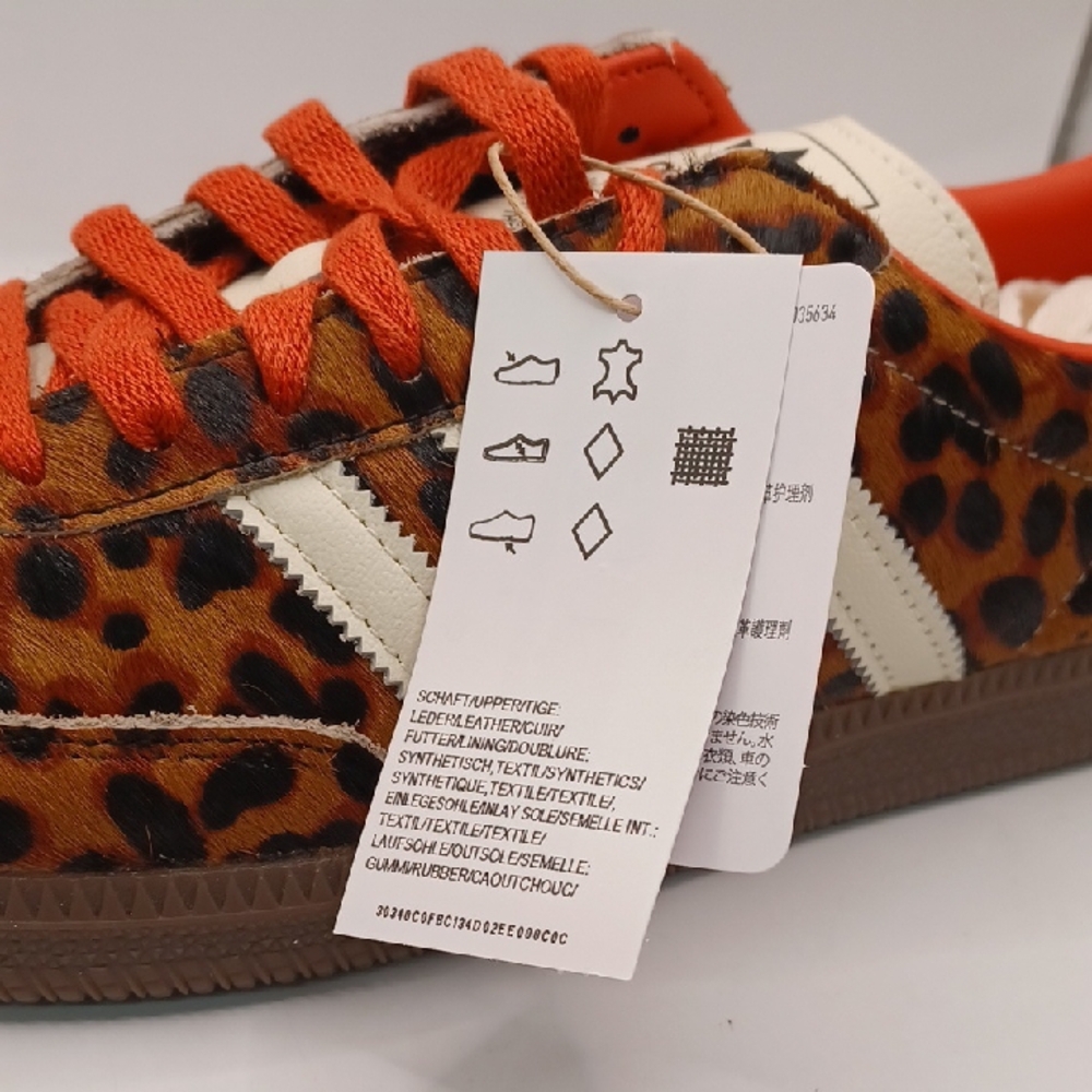 NEW Adidas Samba OG Cheetah Print Red/Creme Sneakers Womens Size 10 US JI2734 - Picture 9 of 16